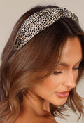 Knotted Headbands for Women Non Slip Fashion Knot Headband Fall Outfits Beige Brown Leopard Head Band