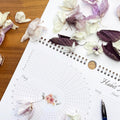 Habit Tracker Calendar (Undated 12 Month) Floral Design, Spiral Bound and Hanger, A4 Size (8,3"x11.7") Quality Heavy Paper, Monthly Habit Tracker