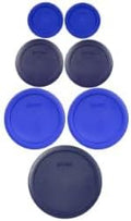 Pyrex Food Storage Plastic Replacement Lid Set (Cobalt Blue, Dark Blue)