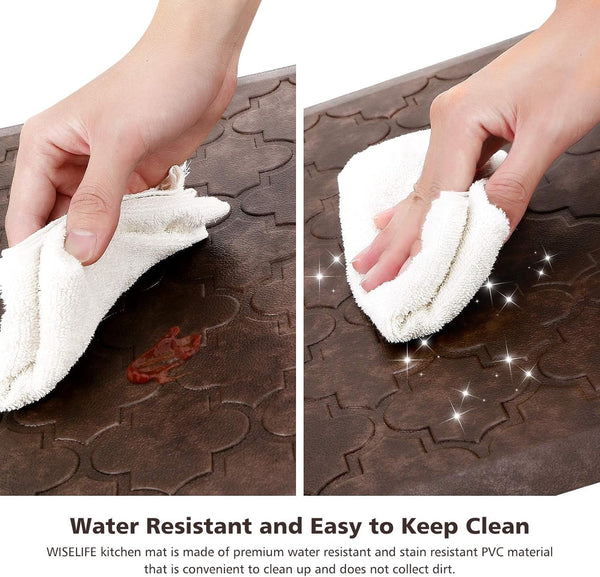 WISELIFE Kitchen Mat Cushioned Anti Fatigue Floor Mat,17.3"x28", Thick Non Slip Waterproof Kitchen Rugs and Mats,Heavy Duty Foam Standing Mat for