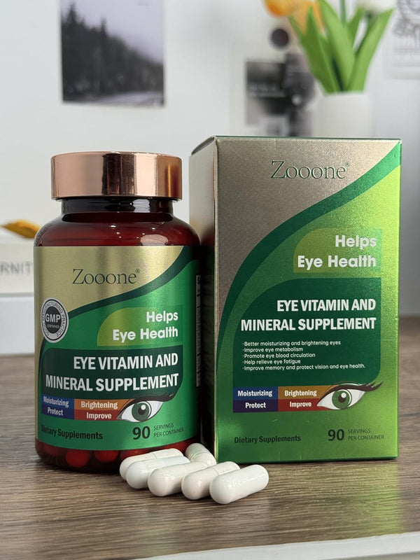 Zooone- 90Pcs Lutein Eye Vitamins Supplement for Macular Health and Dry Eye, Contains Lutein, Zinc, Vitamins C/E & Zeaxanthin to Support Eye Health