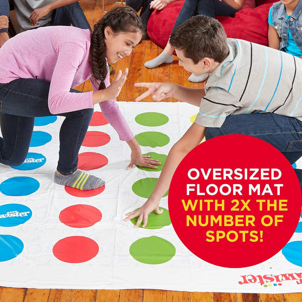Hasbro Gaming Twister Ultimate: Bigger Mat, More Colored Spots, Family, Kids Party Game Age 6+; Compatible with Alexa (Amazon Exclusive) Standard