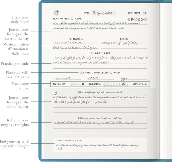 FINDING BALANCE Mental Health Journal Ã¢ÂÂ 6-Month Daily Journal with Prompts for Mindfulness, Self-Care & Healing Ã¢ÂÂ Anxiety & Depression