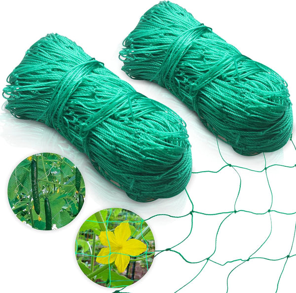 Garden Netting for Climbing Plants,Ponwec 2-Pack 6'X16.5'Ft Garden Trellis Netting 4X4 Weatherproof Plant Netting for Cucumbers,Beans