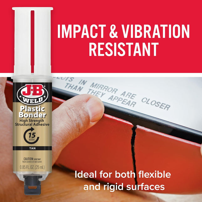 J-B Weld 50133 Plastic Bonder Structural Adhesive Syringe - Tan - 25 Ml