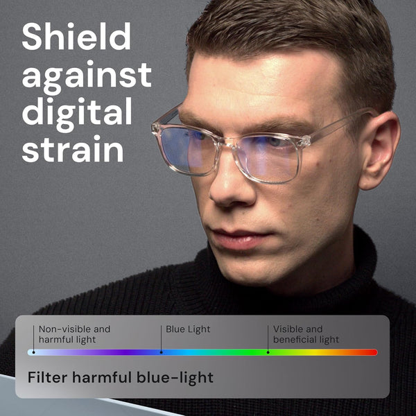 Gaoye Eyewear Frames for Men - Blue Light Blocking Square Glasses, Anti UV Ray Computer Gaming, Blue Blockers for Women *Black & Transparent