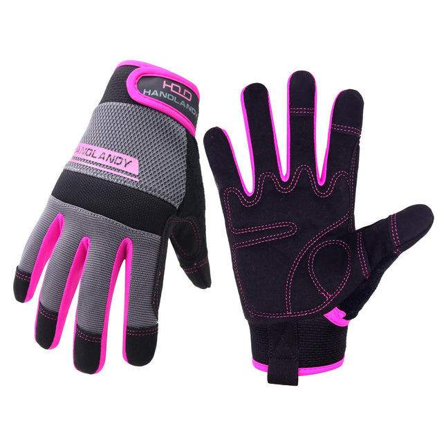 HLDD HANDLANDY Work Gloves Women, Safety Work Gloves Touchscreen Working Glove for Mechanic, Gardening, Construction, DI