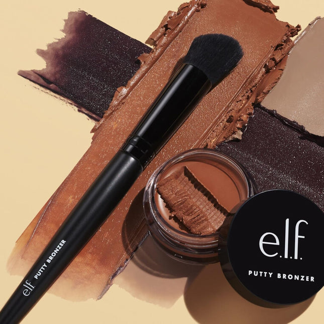 E.L.F. Putty Bronzer Brush, Angled Makeup Brush for Contour & Highlight, Made fo