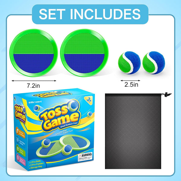 Ball Catch Game, Kids Toss Game for Ages 3 4 5 6 7 8-12 Year Old Boy Girl, Catching Balls Set with 2 Ball Paddles for Outdoor Yard Game, Pool or