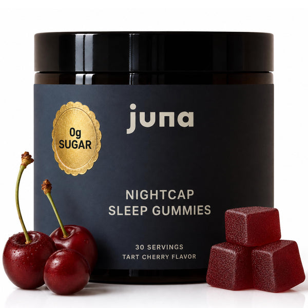 Juna Nightcap Sleep Gummies, Plant-Based Melatonin, Non-Groggy, 0g Sugar | Dr Formulated Deep Sleep Support, w/ GABA & Magnesium, Non-GMO, 3rd
