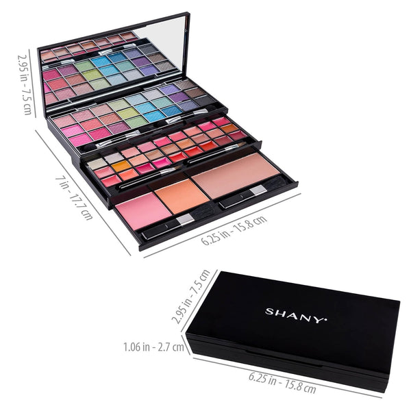 SHANY Classy & Sassy All-In-One Makeup Kit Makeup Set with Cosmetics Mirror, Makeup Applicators, 24 Eye Shadows Colors, 18 Lipstick Lip Glosses, 2