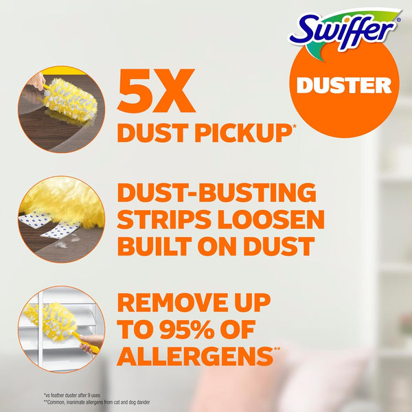 Swiffer Dusters Heavy Duty Multi-Surface Duster Refills for Cleaning, Unscented, 11 Count 1 Pack (11 Count) Ceiling Fan Duster