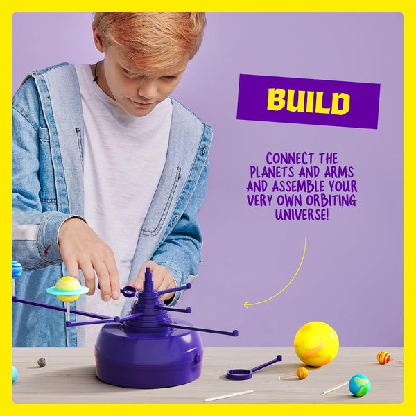 Dan&Darci 360° Orbiting Solar System for Kids - Paint & Build Model Kit - Arts and Crafts for Kid Ages 8-12, 4-6, 4-8, 6-8 - Space Toys 8-10 -