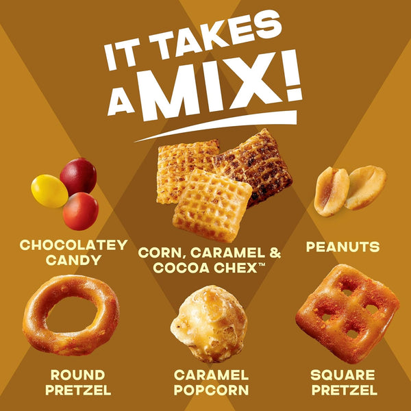 Chex Mix Turtle Snack Mix, Indulgent Snack Bag, Family Size, 13.5 oz 13.5 Ounce (Pack of 1)
