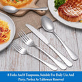 16 Pcs Forks and Spoons Silverware Set,Food Grade Stainless Steel Flatware Cutlery Set for Home,Kitchen and Restaurant,Mirror Polished,Dishwasher