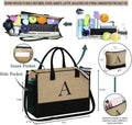YOOLIFE Personalized Gifts for Women - Initial Jute Tote Bag & Makeup Bag, Birthday Gifts for Women Mom Wife Teacher Friend