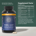 Primal Harvest Primal Sleep Support Supplement, 60 Capsules with Valerian Root, L-Tryptophan, GABA, Chamomile, and Melatonin 3Mg