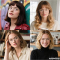 ANDWOOD Blue Light Blocking Glasses Women Cat Eye Computer Eyeglasses Metal Frame Hipster 2 Pack (2pack) Rose Gold + Black | Anti-blue Light Lens