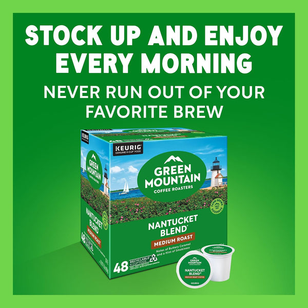 Green Mountain Coffee Roasters Nantucket Blend, Single-Serve Keurig K-Cup Pods, Medium Roast Coffee Pods, 48 Count Nantucket Blend 48 Count (Pack