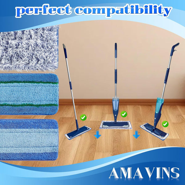 Microfiber Cleaning Pads for Bona Mop, 3 Pack Value - Reusable Mop Pads for 18 Inch Mop, Includes Dusting Pad, Cleaning Pad, and Three Zone Deep
