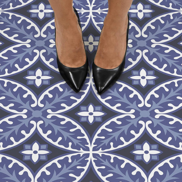 FloorPops Capri Peel and Stick Floor Tiles, Multicolor Geometric Removable Vinyl Flooring, Self Adhesive Floor Tiles for Kitchen Bathroom Entryway