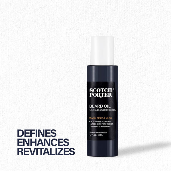 Scotch Porter Smoothing Beard Oil â Nourishing Oil Seals in Moisture & Smooths Flyaways for a Frizz-Free, Fuller/Healthier-Looking Beard with