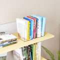 SUOXING 6 PCS Clear Acrylic Book Ends for Shelves Decorative,Invisible Book Stopper with Non-Slip Mats for Heavy Books,Small Acrylic Bookends for