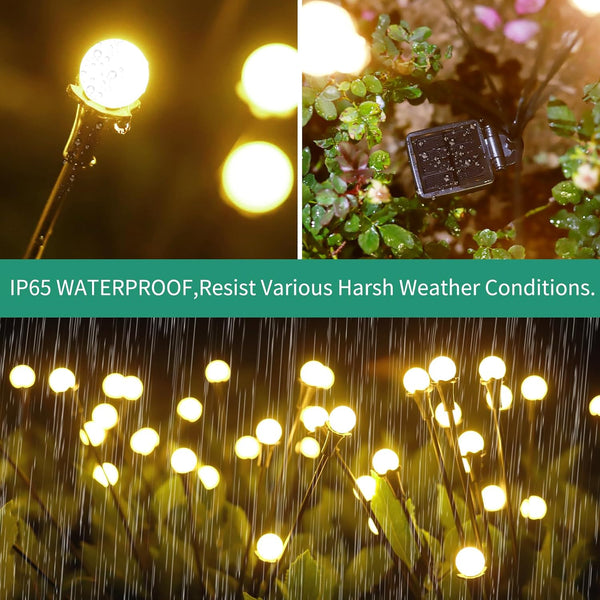 vignuto Solar Lights Outdoor Waterproof 4 Pack of 32 LEDs Garden Patio Firefly Decoration Unique Gifts Women Grandparents 4 packs