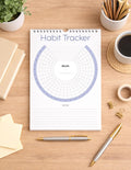 Habit Tracker Calendar (Undated 12 Month) with Silver Spiral Bound and Hanger, 7"x10" Habit Planner, Daily Weekly and Monthly Habit Tracker