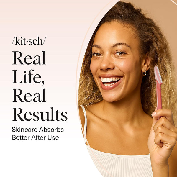 Kitsch Dermaplaning Tool - Face Razors for Women and Men, Eyebrow Trimmer and Face Shaver, Facial Hair Removal, Facial Razors for Women and Men,