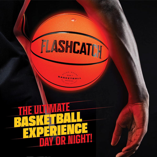 FlashCatch Light Up Basketball - Glow in The Dark - Sports Gear Accessories Gifts for Boys 8-15+ Year Old - Kids Teens Gift Birthday Ideas - Teen