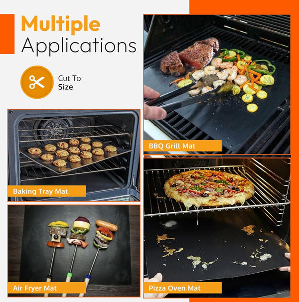 Oven Liners for Bottom of Oven - Thick Heavy Duty 17” x 25” 2 Pack Non-Stick Reusable Mats - BPA & PFOA Free Protector for Electric, Gas,