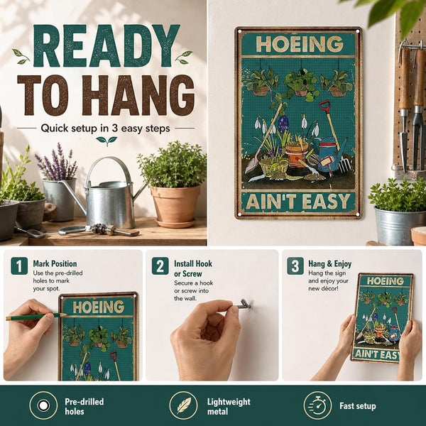 Artlunar Funny Garden Sign Outside Decor - Humorous Gardening Gift for Women Enthusiasts, 12" x 8" (980) Green