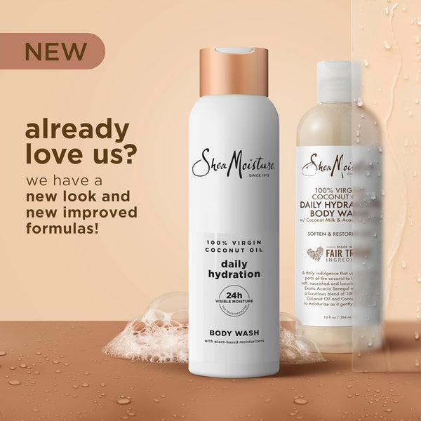 Sheamoisture Virgin Coconut Oil Body Wash Nourish and Replenish Skin Daily Hydrating Body Wash for 24H Visible Moisture for Healthy, Glowing Skin