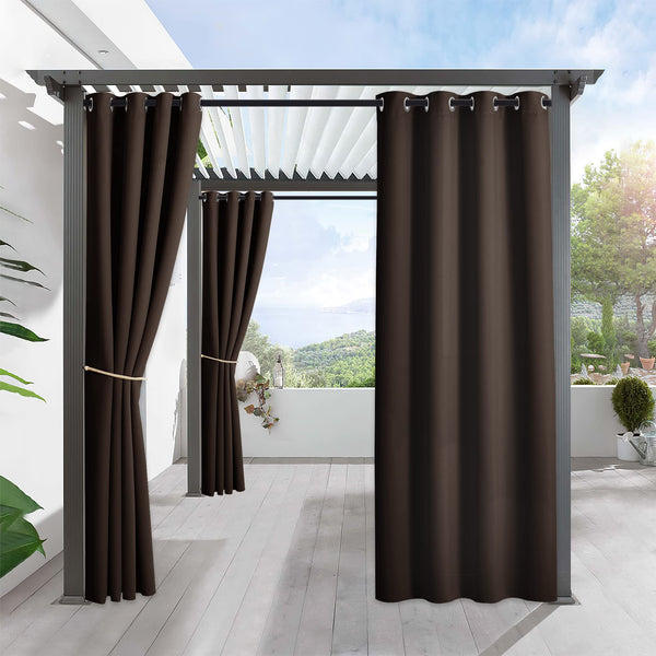 RYB HOME Indoor Outdoor Curtain - Porch Curtains Outdoor Patio Sunlight Block Window Curtain Grommet Waterproof Cabana Cabin Drape Privacy Panel,
