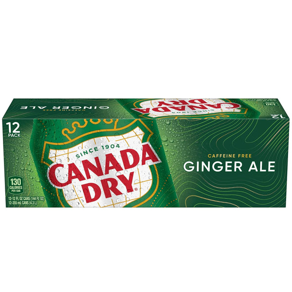 Canada Dry Ginger Ale Soda, 12 fl oz cans, 12 pack Ginger 12 Fl Oz (Pack of 12)