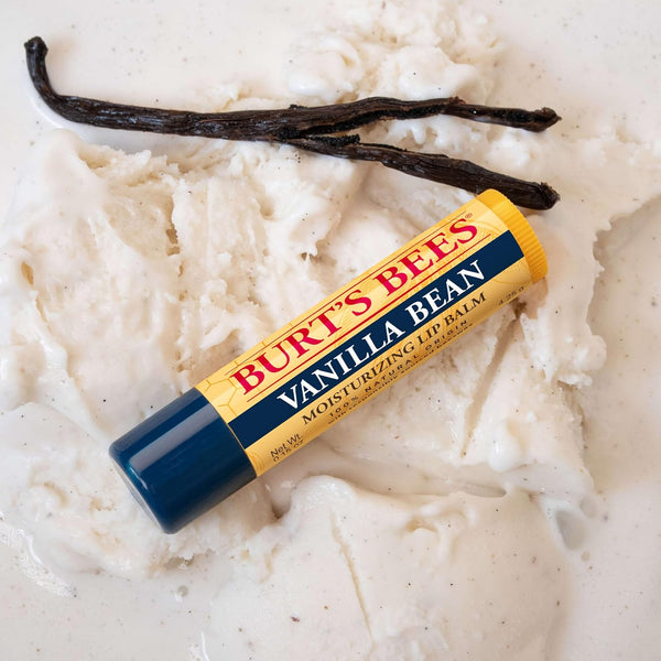 Burt's Bees Lip Balm - Vanilla Bean, Lip Moisturizer With Responsibly Sourced Beeswax, Tint-Free, Natural Origin Conditioning Treatment, 2 Tubes,