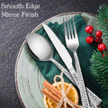 E-far Hammered Silverware Set for 8, 40 Pcs Stainless Steel Flatware Set | Includes Forks/Spoons/Dinner Knives, Cutlery Set for Home, Party,