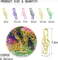 YOUDEFUL 120 Pcs Music Paperclips, Cute Metal Paper Clips in 6 Colors, Musical Notes Shaped Bookmark Clips, Musical Notes Clips Music Office