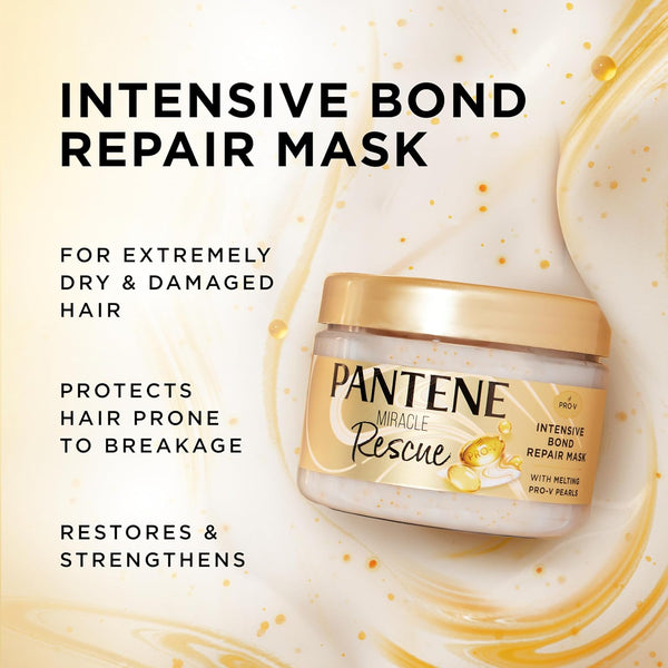 Pantene Miracle Rescue Hair Mask, Intensive Bond Repair with Melting Pro-V Pearls, Melts Away Damage, Builds Bonds, Strengthens against Damage,