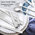 E-far Hammered Silverware Set for 8, 40 Pcs Stainless Steel Flatware Set | Includes Forks/Spoons/Dinner Knives, Cutlery Set for Home, Party,