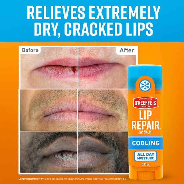 O'Keeffe'S Lip Repair Lip Balm with Cooling Relief for Dry, Cracked Lips - Stick
