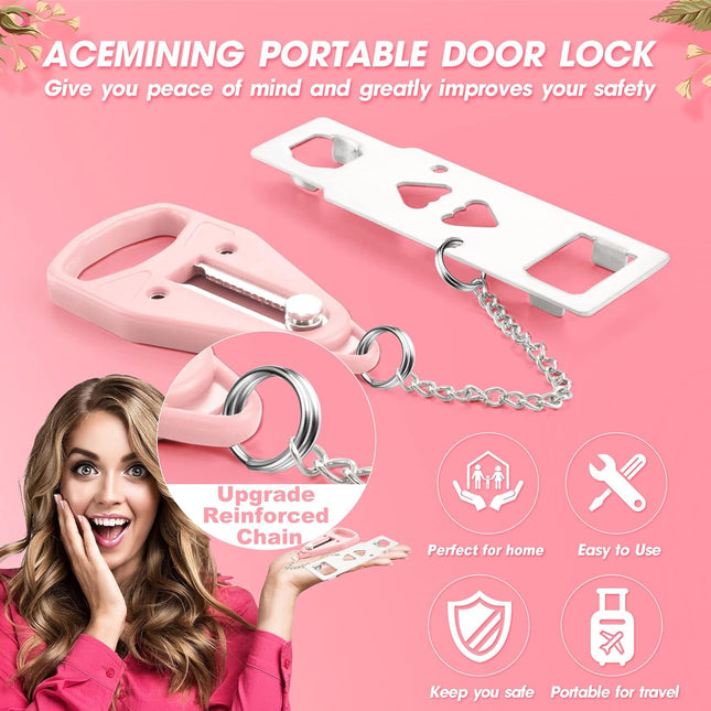 Acemining Portable Security Door Locker Travel Lockdown Locks for Additional Safety and Privacy Perfect for Traveling Ho