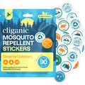 Cliganic Mosquito Repellent Stickers (90 Pack) - Camping Patches for Kids & Adults, Natural DEET-Free, Essential Oil Infused 90 Count (Pack of 1)