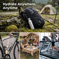 Yopay 2 Pack Sports Water Bottle, 12OZ Single Walled 18/8 Stainless Steel Water Bottle for Cyclists, Runners, Hikers, Beach Goers, Picnics,