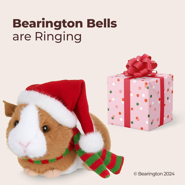 Bearington Collection Jolly Ginny the Guinea Pig Christmas Plush, 8 Inch Guinea Pig Stuffed Animal, Ideal Christmas Stuffy Gift for Toddlers, Kids