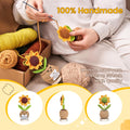 Gossby Positive Sunflower Doll Crochet with Card - This Is a Little Reminder - Appreciation Gift for Coworker, Best Friend, Teacher, Sister, Mom -
