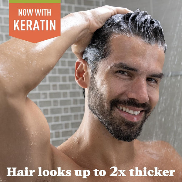 Just for Men Control GX Grey Reducing Beard Wash Shampoo with Keratin, Gradually Colors Mustache and Beard, Leaves Facial Hair Thicker Softer and