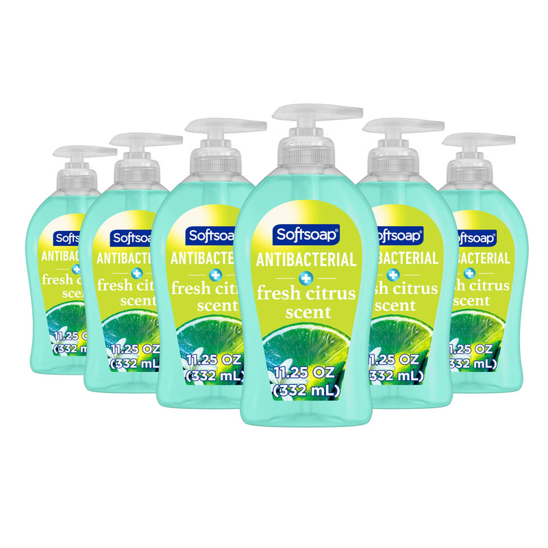 Softsoap Antibacterial Liquid Hand Soap, Fresh Citrus Scent, 11.25 fl oz (6 Pack) Fresh Citrus 11.25 Fl Oz (Pack of 6)