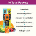 4C Energy Rush Stix, Variety 1 Pack, 40 Count, Single Serve Water Flavoring Packets, Sugar Free with Taurine, On the Go Bundle (20 Berry, 10